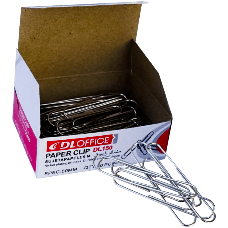 Set 50 agrafe birou pentru organizarea documentelor, din metal cromat, 50 MM